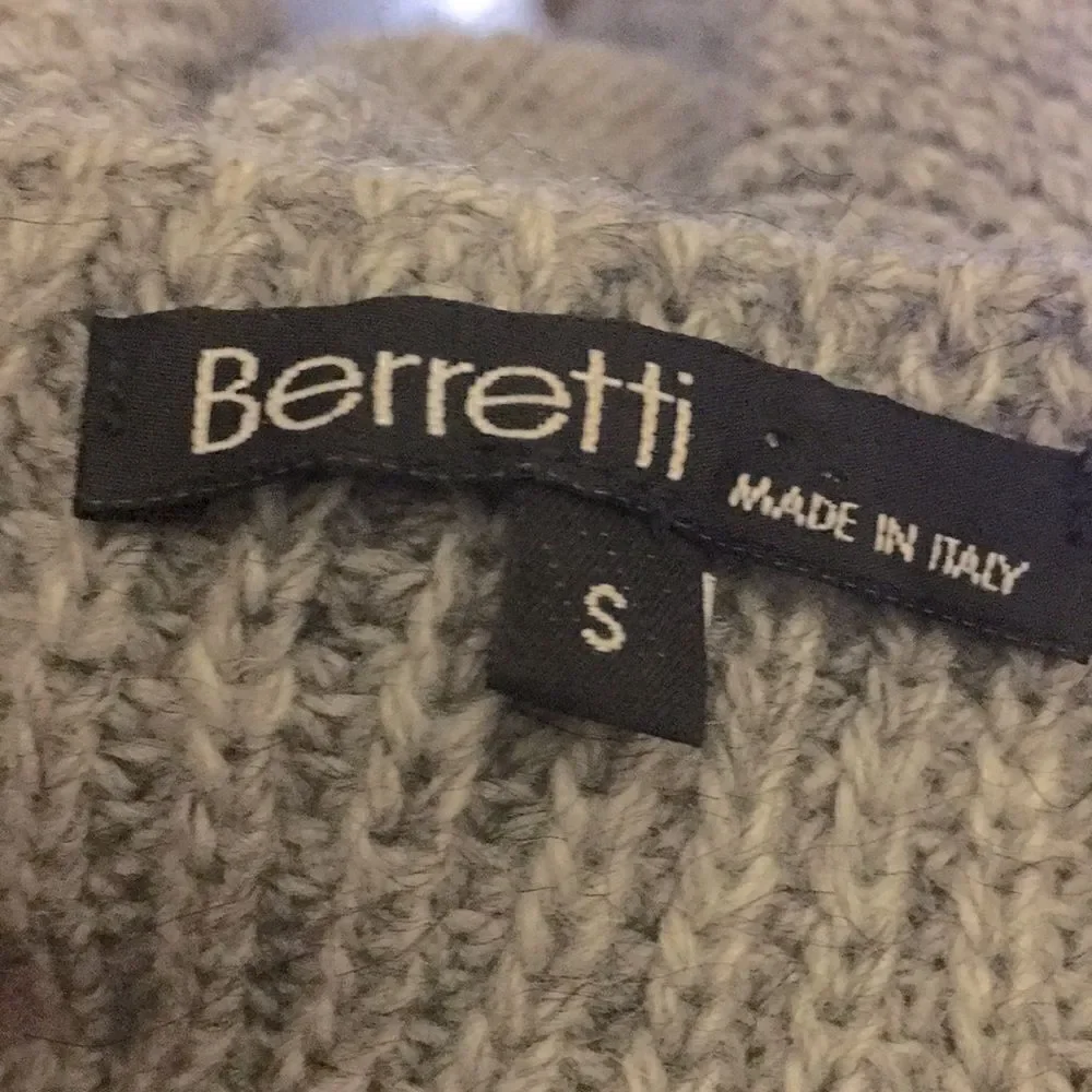 Berretti Gray Knit Sweater Top Size Small